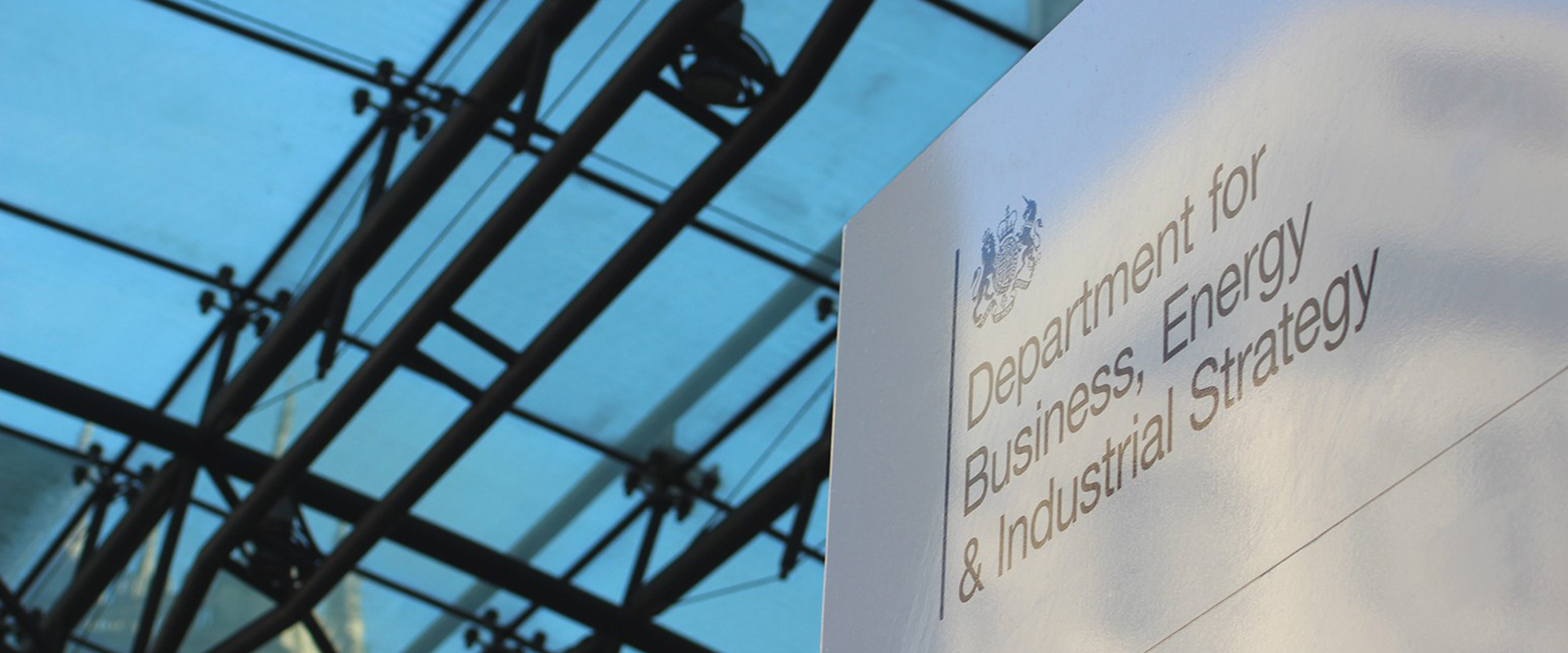 Department for Business Energy and Industrial Strategy sign