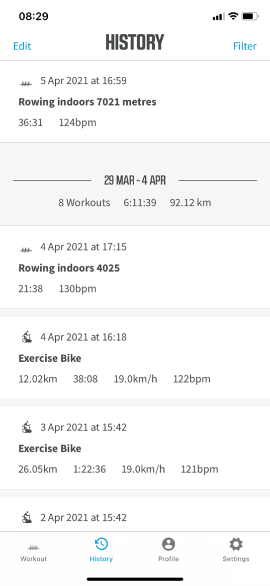 exercise log